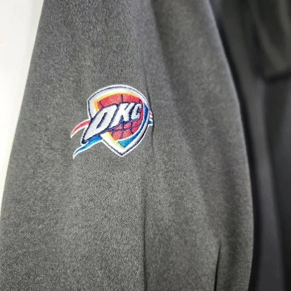 NBA OKC Thunder Gray/Blue Hoodie Jacket Men's Embroidered Logo Size Medium - Picture 6 of 8